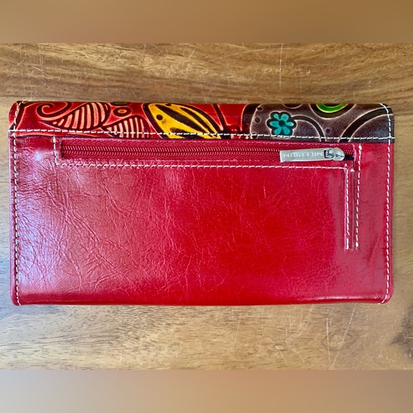 Rare Kane Milenium Red Leather Tri-Fold Wallet - Picture 4 of 6